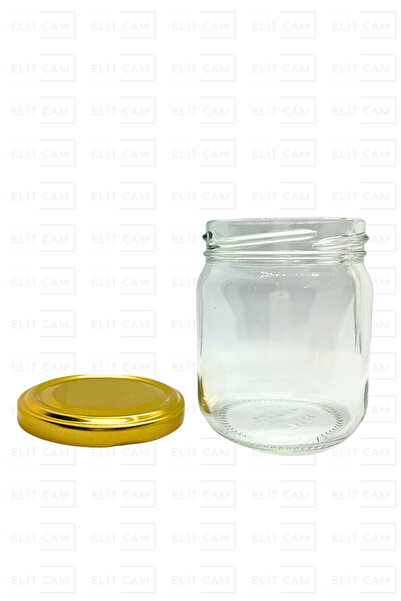 Elitcam 210 ML CAM KAVANOZ - GOLD METAL KAPAK - EK GIDA MAMA KAVANOZU