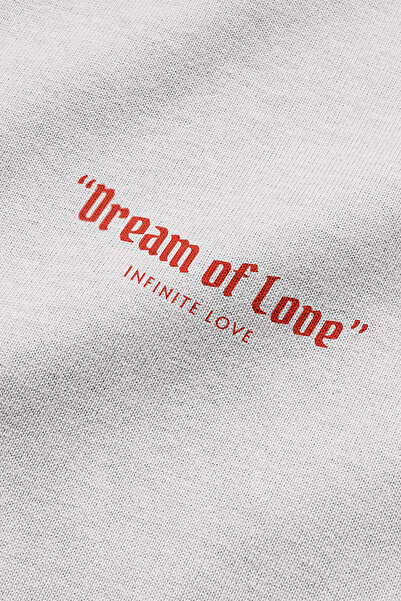 Overoz Melek Heart Of Dreams Світшот з принтом на спині та капюшоном Oversize Sweatshirt Ekru Hoodie H1195