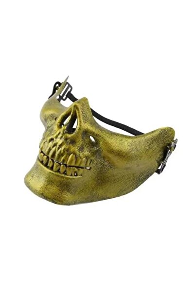 Orca Yarım Yüz Kuru Kafa Maskesi  Eskitme Detaylı Parti Kostümü Aksesuarı Hal...