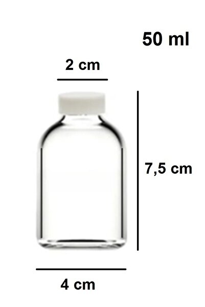 Milea 12 Adet Round Cam Ginger Shot Detox Şişesi Sızdırmaz Plastik Kapaklı Çok Amaçlı 50ml