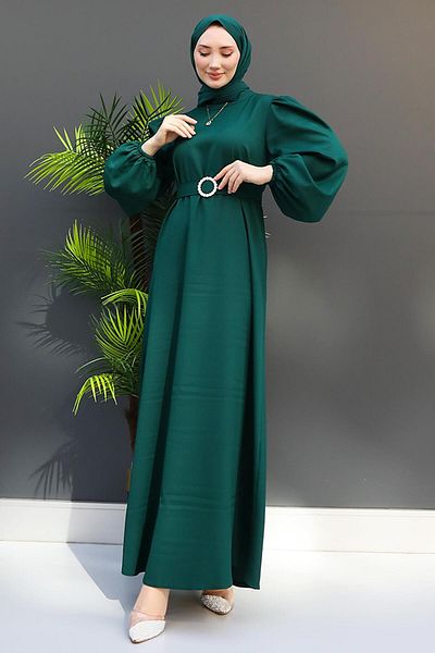 GİYZAMİLA Emerald Feyza Hijab Dress