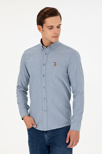 U.S. Polo Assn. Erkek Saks Uzun Kollu Basic Gömlek 50293980-VR032