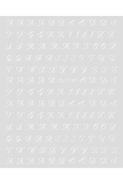 Venalisa Beyaz Harf Tırnak Sticker Nail Art Tırnak Süsleme Etiket JO-1141