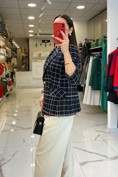 Vosse Ekol Siyah Tek Düğmeli Kaşe Blazer Ceket