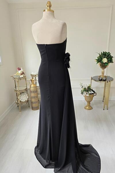 Yonca Moda Evi Siyah GÜLLÜ ŞİFON ABİYE 1131