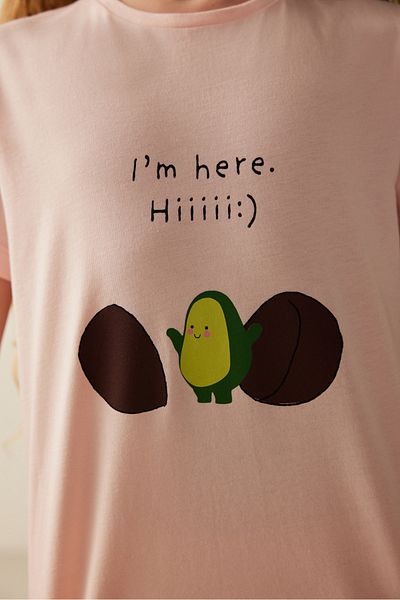 Penti Girl's Avocado Printed Pajama Set