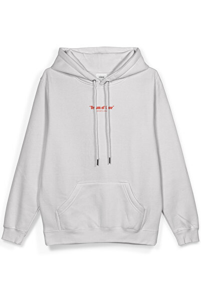 Overoz Melek Heart Of Dreams Світшот з принтом на спині та капюшоном Oversize Sweatshirt Ekru Hoodie H1195