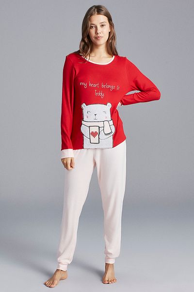 Penti Woman's Red Bear Thermal T-shirt