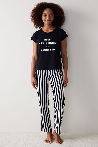 Penti Beauty Black Pajama Pants Set