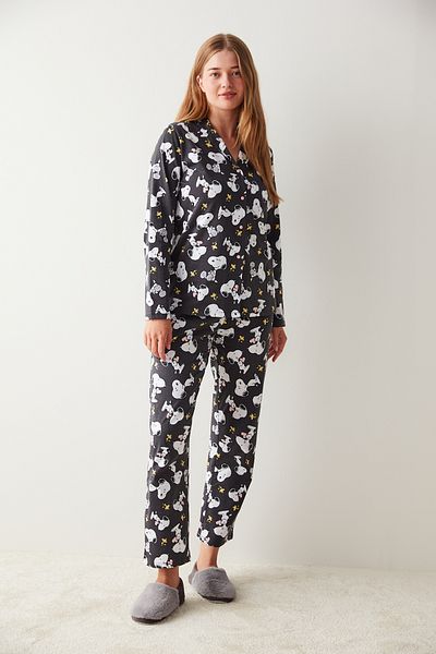 Penti Anthracite Lic Cutie Snoopy Pajama Set