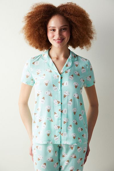 Penti Σετ πιτζάμα παντελόνι Ice Cream Mint Green Shirt