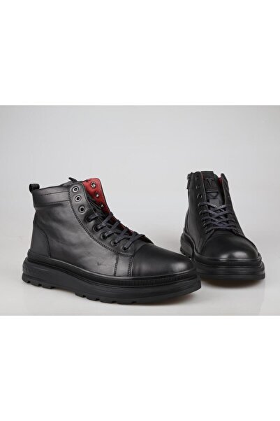 MARCOMEN 18473 Hakiki Deri Siyah Erkek Bot