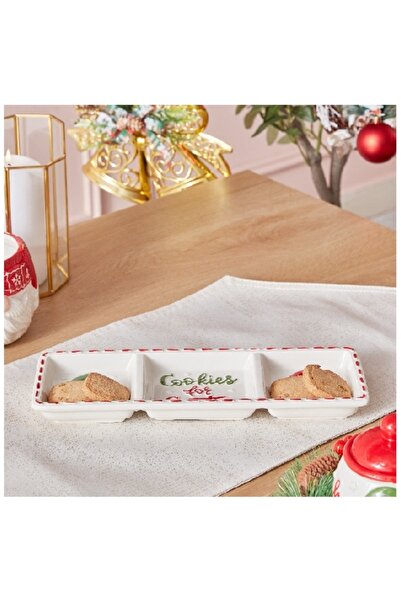 Home Box Blovec Christmas Ceramic Tray - 33.5x12x3.2 cm