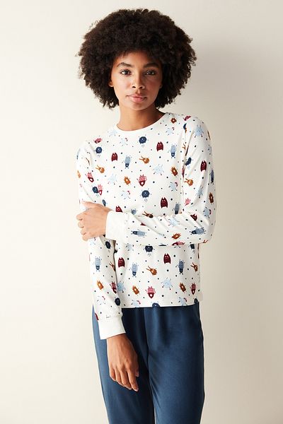 Penti Friend Thermal White T-Shirt Πιτζάμα Top