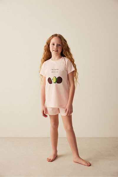 Penti Girl's Avocado Printed Pajama Set