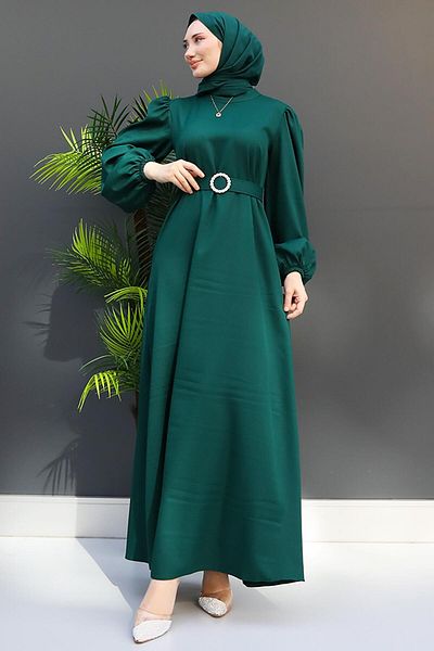 GİYZAMİLA Emerald Feyza Hijab Dress