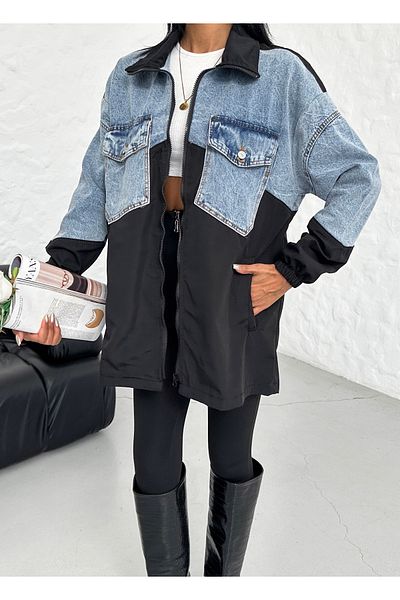 SOLİS MODA Дънково яке тип тренч