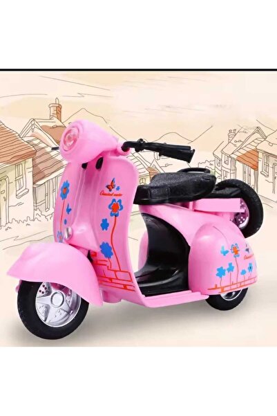 Hepsilazım Diecast Model Pembe Vespa Motor Scooter Metal Oyuncak Motorsiklet 13Cm