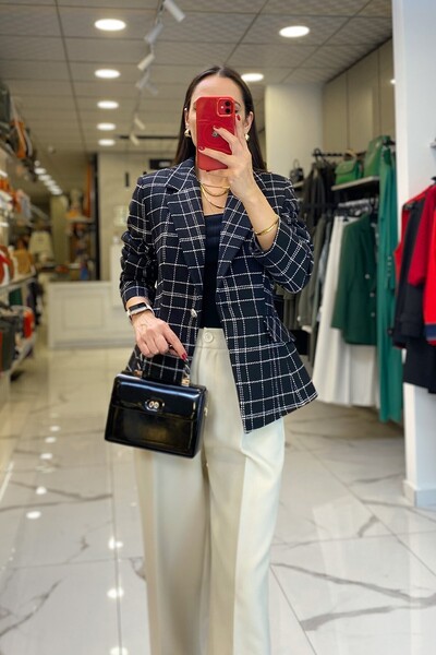 Vosse Ekol Siyah Tek Düğmeli Kaşe Blazer Ceket
