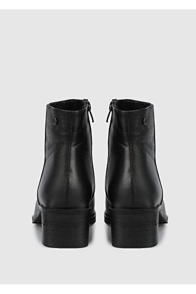 Provoq Δερμάτινες μαύρες γυναικείες μπότες