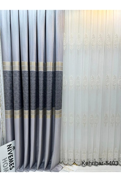 NİVEMESHOME Nivemeshome Amber Ft 614162   Gri V-5403 Cortina de fundal pentru...