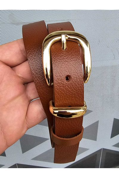Kemerix Dámský opasek ze 100% pravé kůže Tan-Navy Blue 2 kusy