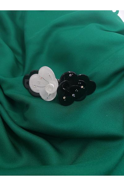 Demeter Black and White Flower Clip Buckle-1