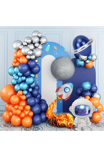 party mix Uzay Galaxy Temalı Balon Zincir Set 65'li | Uzay Doğum Günü Konsept...