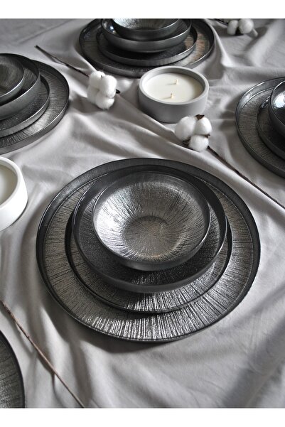 Qualitev 24 Parça 6 Kişilik Yemek Takımı Cam Yemek Seti