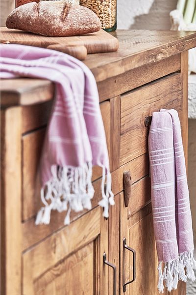 Vi’cotton Πετσέτα χεριών Pink Mufak - Σετ 2 ριγέ 100% βαμβακερό ύφασμα μουσελίνας μπάνιου