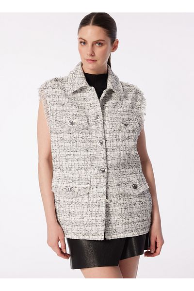 Sisley White Women's Vest 2S67Lj00F