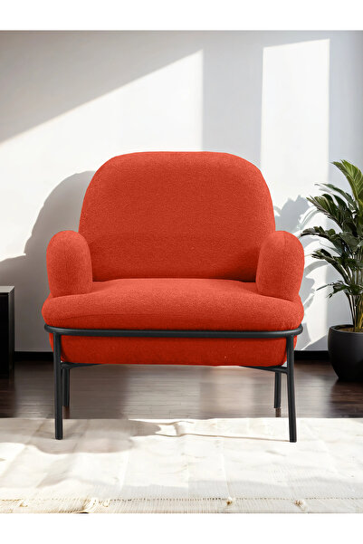 Lumodi Mobilya Berjer Tekli Koltuk  Cafe Ofis Balkon Kafe Bahçe Büro otel Lobi Metal Ayaklı