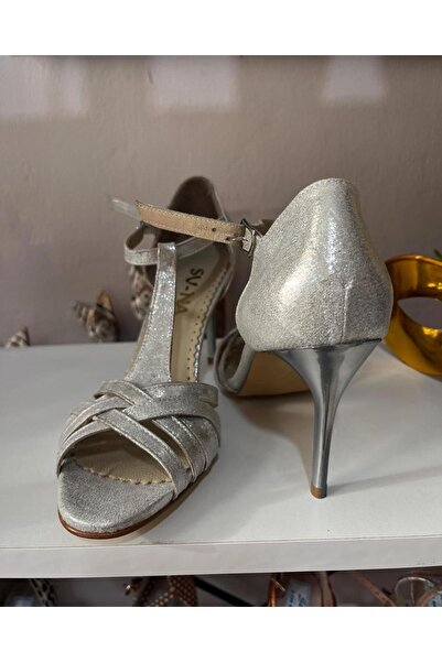 SUNA Dora Silver Leather -Dance, Tango and Evening Shoes