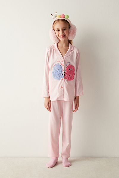 Penti Girl's Warm Hug Pink Pajama Set