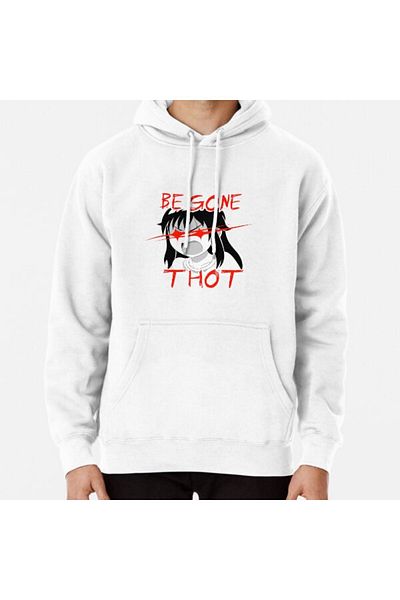 Hvit Stein Φούτερ με στάμπα BEGONE THOT