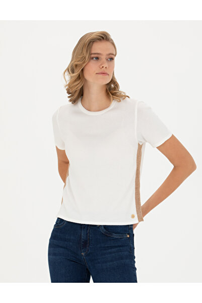 Pierre Cardin تي شيرت تريكو بقصة ضيقة وياقة دائرية من إكرو 50278909-VR019