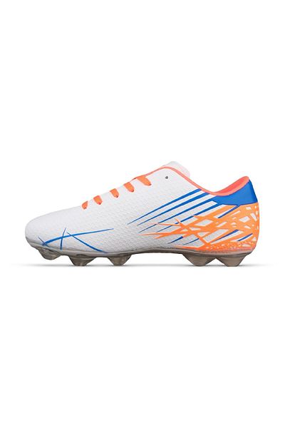 MP ONE Pantofi de fotbal cu crampoane albe cu șireturi pentru copii mari