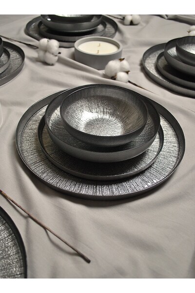 Qualitev 24 Parça 6 Kişilik Yemek Takımı Cam Yemek Seti