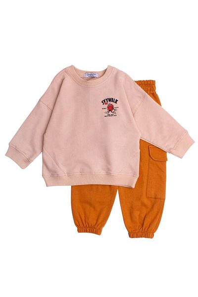 Chicsy Baby Skay Walk Printed Oversize Top and Bottom Baby Kids Tracksuit Set