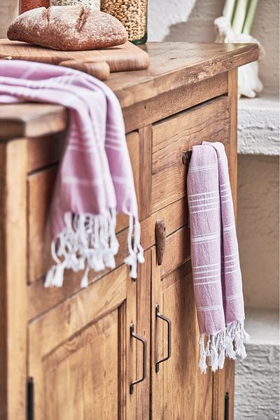Vi’cotton Πετσέτα χεριών Pink Mufak - Σετ 2 ριγέ 100% βαμβακερό ύφασμα μουσελίνας μπάνιου