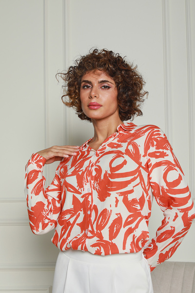 Butik Nuevoo ženska narandžasta Sa deznom Viskoza majica