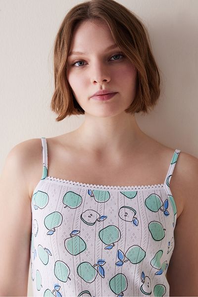 Penti Бяла нощница Apples Pointel Dress