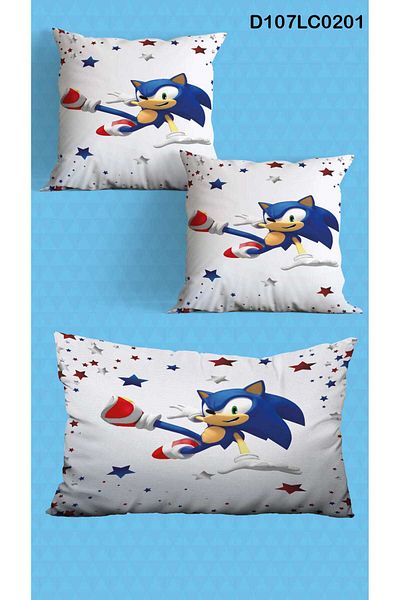 A2ZTR Sonic és Stars mintás gyerekeknek és babáknak díszpárnahuzat - digitális nyomtatás