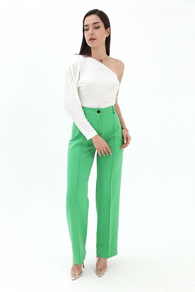 VAPUR Green Atlas Fabric - Front Grassy Trousers