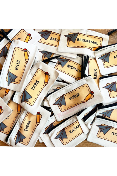 Kalemlik Dünyası BEZ KALEMLİK BASKILI KALEM KUTU İSİM YAZILABİLİR