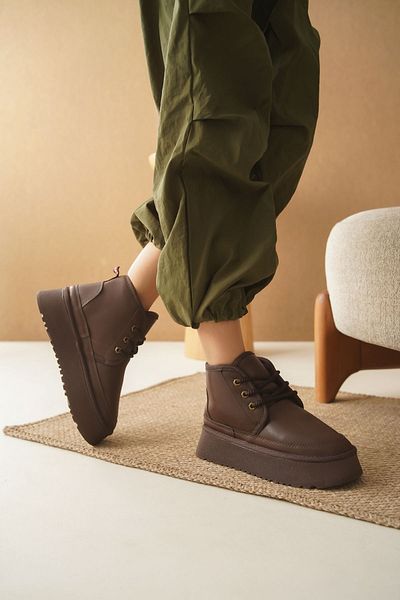 MODAADAM Cizme scurte de damă Pastor Shearling - maro
