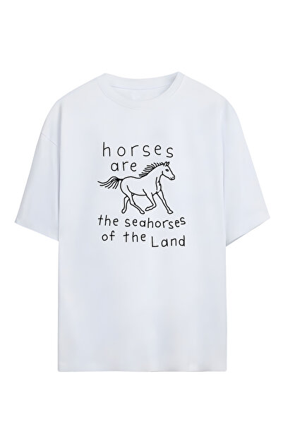 TIMESWASTINGIRL Horses are the seahorses of the Land Tricou oversize unisex