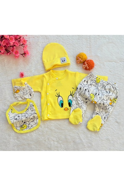 minicayzen Twetty Patterned 5-Piece Newborn Hospital Exit Baby Set