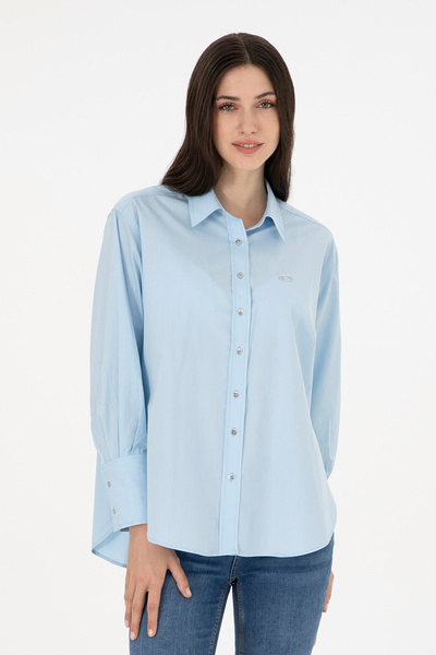 U.S. Polo Assn. Kadın Açık Mavi Uzun Kollu Gömlek 50293802-VR003