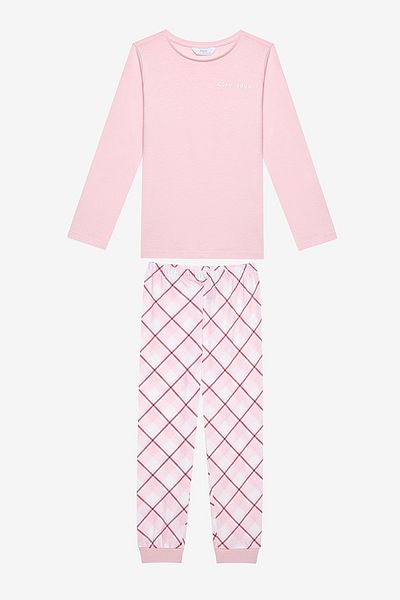 Penti Cotton Plaid 2-Piece Pajamas Set for Girl - Multicolor